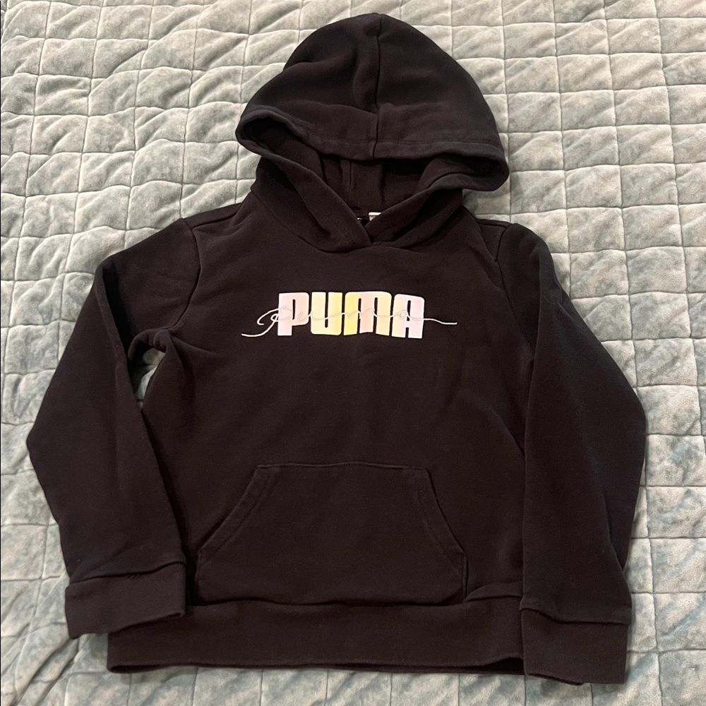 PUMA Kids Black Sweatshirt with Logo